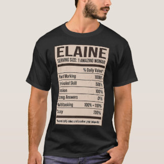 T-shirt Elaine Nutrition Facts Nom Nicks Alias Title F