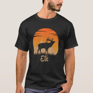 T-shirt Élan Animal Chaud Dans La Montagne Dans La Nature