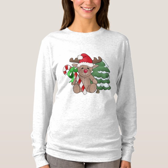 T-shirt Élan de Noël varechs de sucre (Devant)