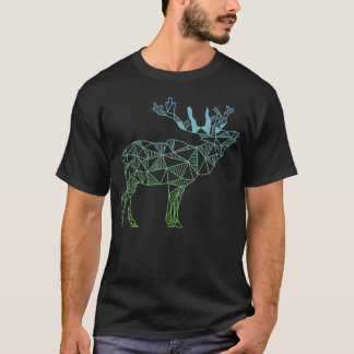 T-shirt Élan géométrique d'Alaska sauvage montagne