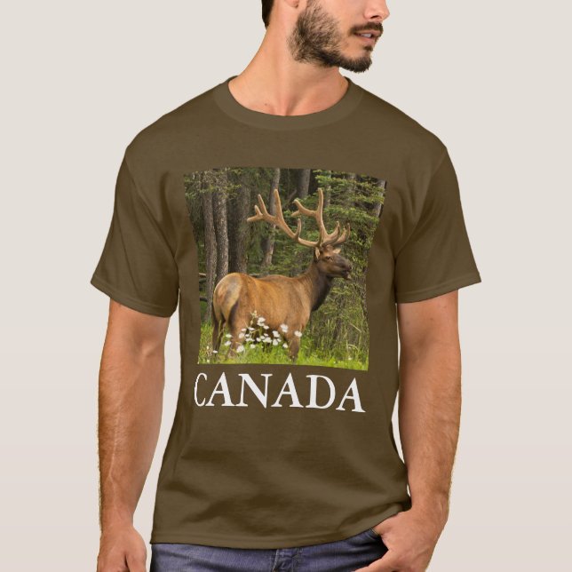 T-shirt Élan mâle en velours, Canada (Devant)