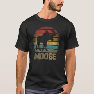 T-shirt Élan Wapiti Cerf Animal Rétro Coucher de soleil 1