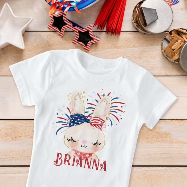 T-Shirt Élastique à cheveux du drapeau de lapin et feux d' (Créateur téléchargé)