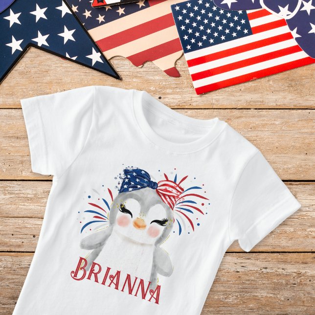 T-Shirt Élastique à cheveux du drapeau de pingouin et feux (Créateur téléchargé)