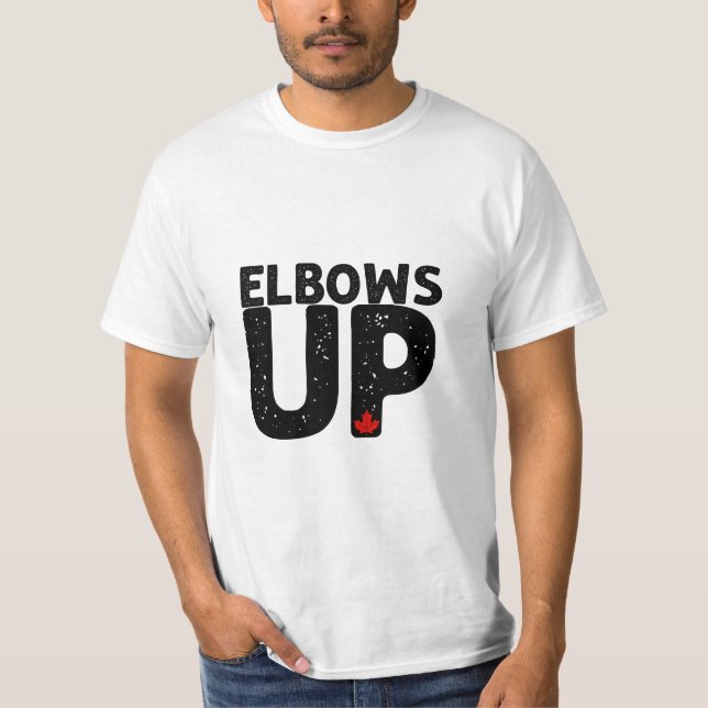 T-shirt ELBOWS UP Bold Distressed Typographie (Devant)