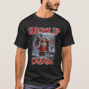 T-shirt Elbows Up Canada Est 1867 Fier Ca Fort Canadien