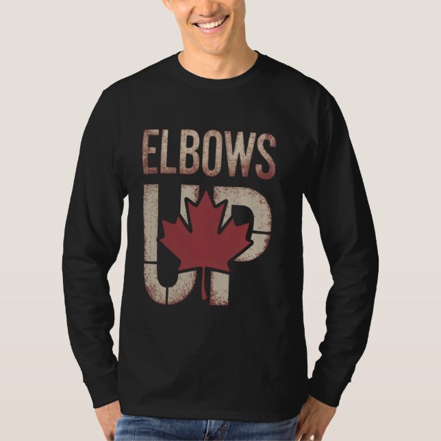 T-shirt Elbows Up Canada Meme (Devant)