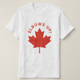 T-shirt ELBOWS UP Canadian Red Maple Leaf Canada