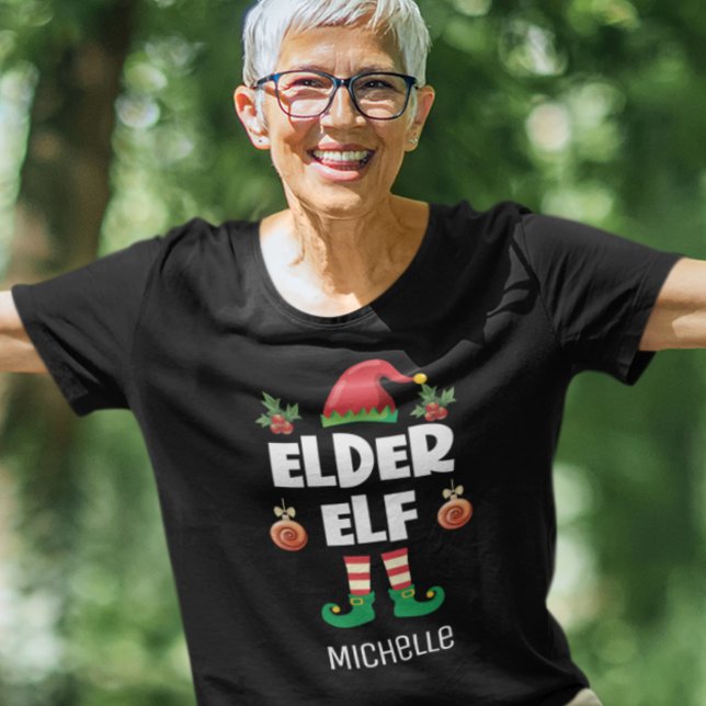 T-shirt Elder elfe amusant ironique Noël nom de la famille (Créateur téléchargé)