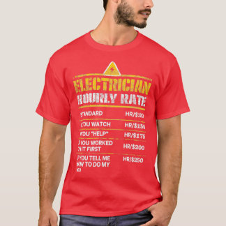 T-shirt Électicien Taux Horaire Drôle Humour Cadeau