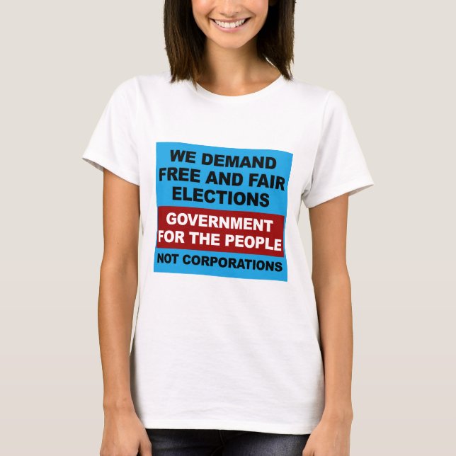 T-shirt Élections libres et équitables (Devant)