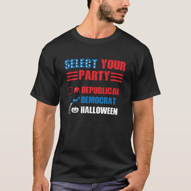 T-shirt Élections politiques amusantes du Parti Halloween (Devant)