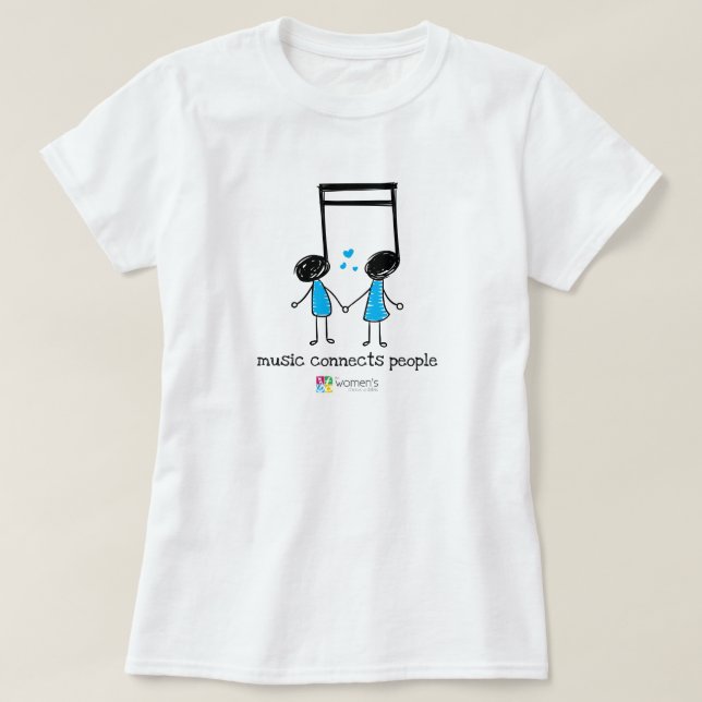 T-shirt Electric Blue Music connecte les gens (Design devant)