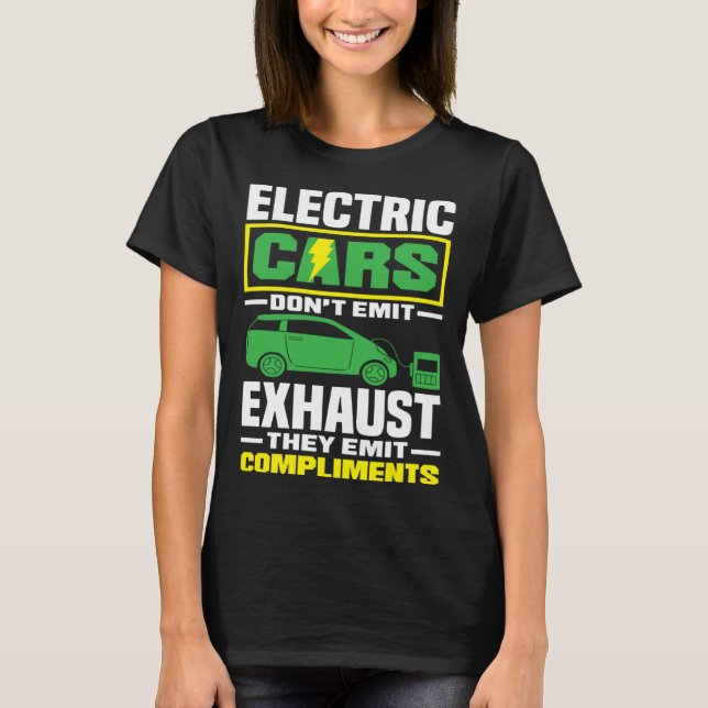 T-shirt Electric Cars emit compliments Battery Electric Ve (Devant)