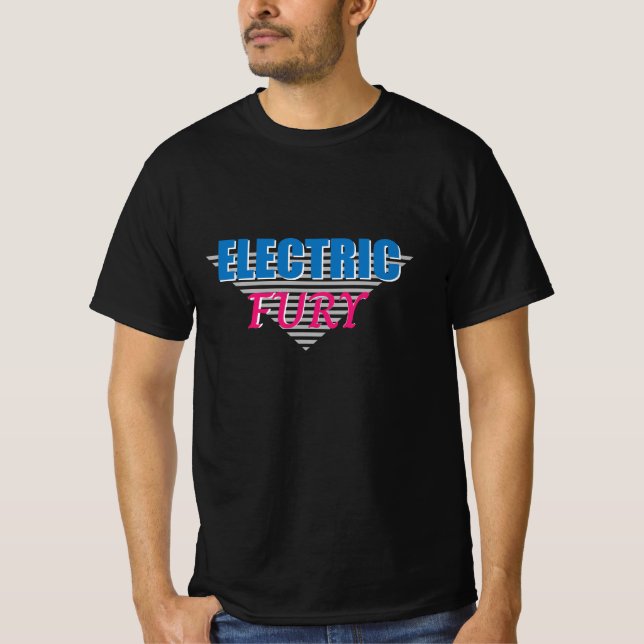 T-shirt Electric Fury Synthwave Neon (Devant)