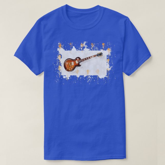 T-shirt Electric guitar axe guitar watercolor painted (Design devant)