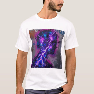 T-shirt Electric Mind – Neon Energy Silhouette Art