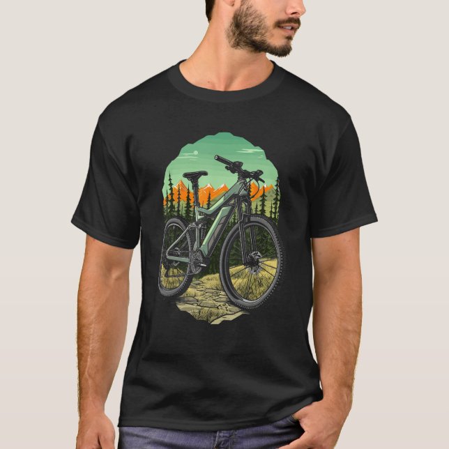 T-shirt Electric MTB Mountain Bike E Biker Cyclist (Devant)