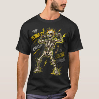 T-shirt Electrical Technician Skeleton Flexing