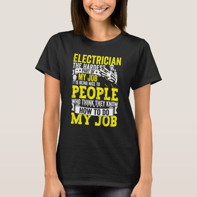 T-shirt Electrician Dad Apparel Electric Lineman for Men (Devant)
