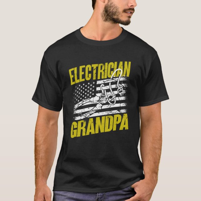 T-shirt Electrician Grandpa Electrical Engineer Electricia (Devant)