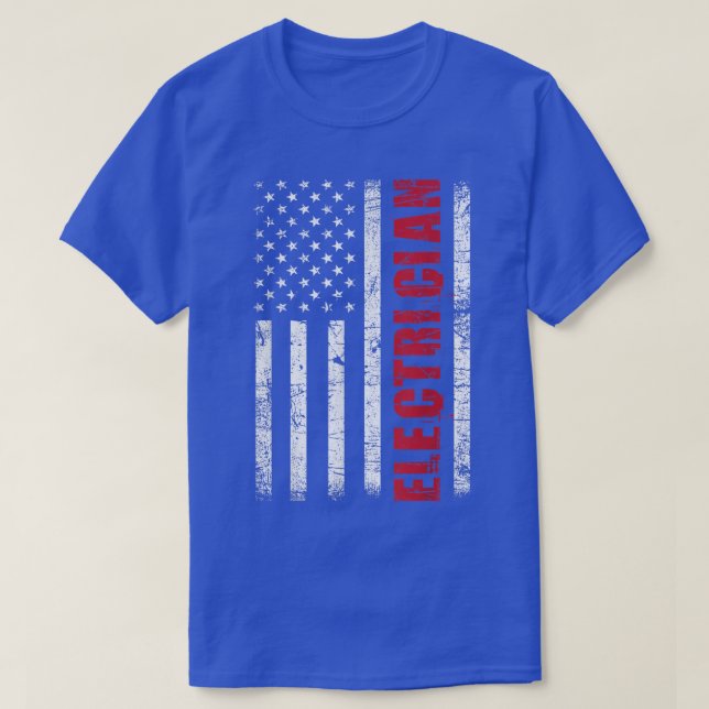 T-shirt ElectricianUSA Drapeau Lineman Electric Worker Rep (Design devant)