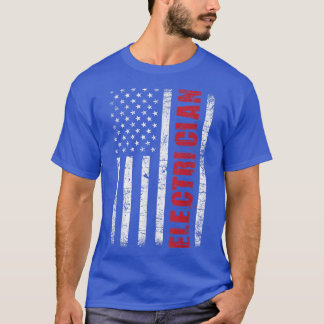 T-shirt ElectricianUSA Drapeau Lineman Electric Worker Rep