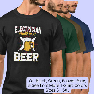 T-shirt Électricien Alimenté Par Bière