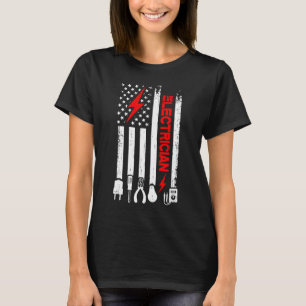 T-shirt Electricien American Flag Outils électriques Patri