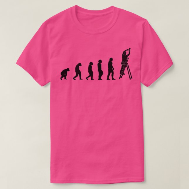 T-shirt Électricien avec outils sur l'échelle de concierge (Design devant)