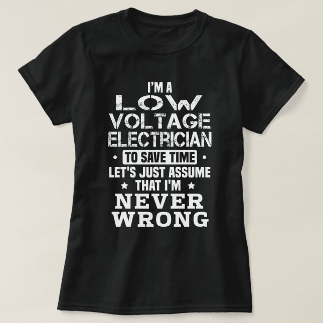 T-shirt Électricien basse tension (Design devant)