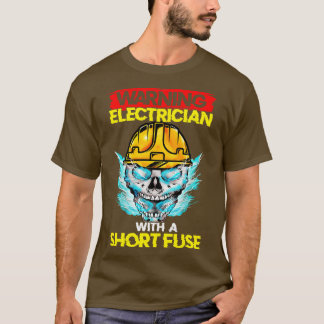 T-shirt Électricien D'Avertissement Avec Fuse Courte