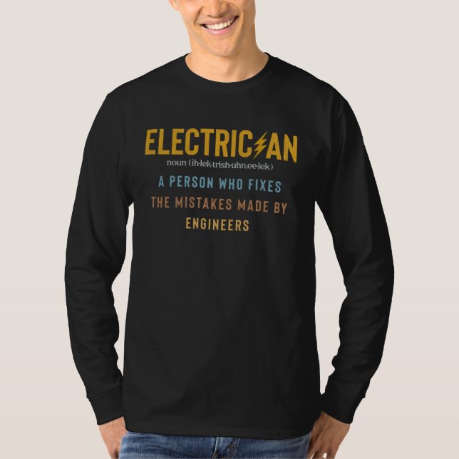 T-shirt Électricien   Définition d'électricien (Devant)