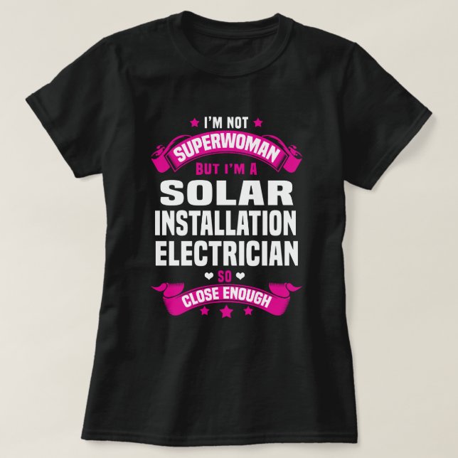 T-shirt Électricien d'installation solaire (Design devant)