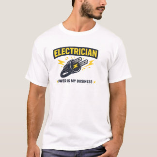 T-Shirt Électricien Drôle Alimenté par l'Activité