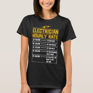 T-shirt Electricien drôle de tarif horaire cadeau pour Ele