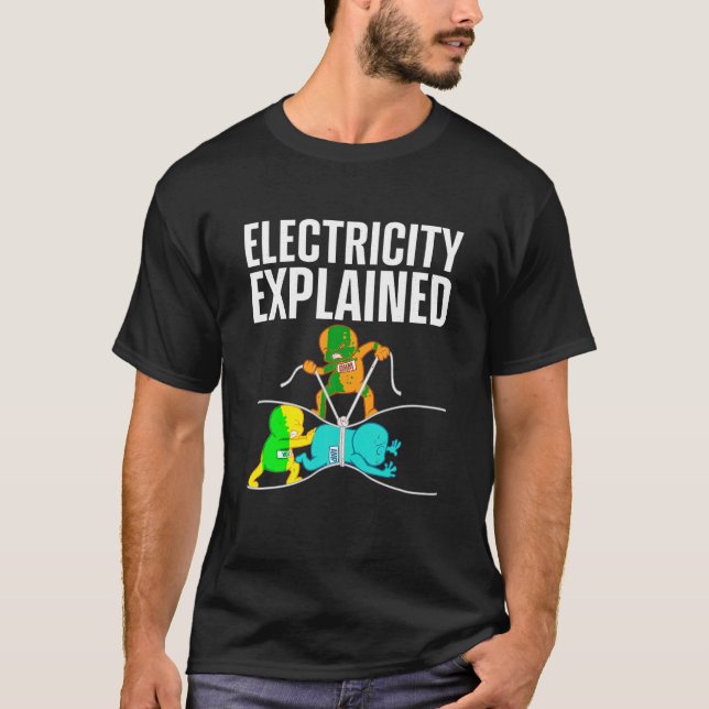 T-shirt Électricien Drôle Pour Hommes Femmes Moteur Électr (Devant)