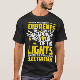 T-shirt Électricien Gardien Des Courants Électricien Drôle