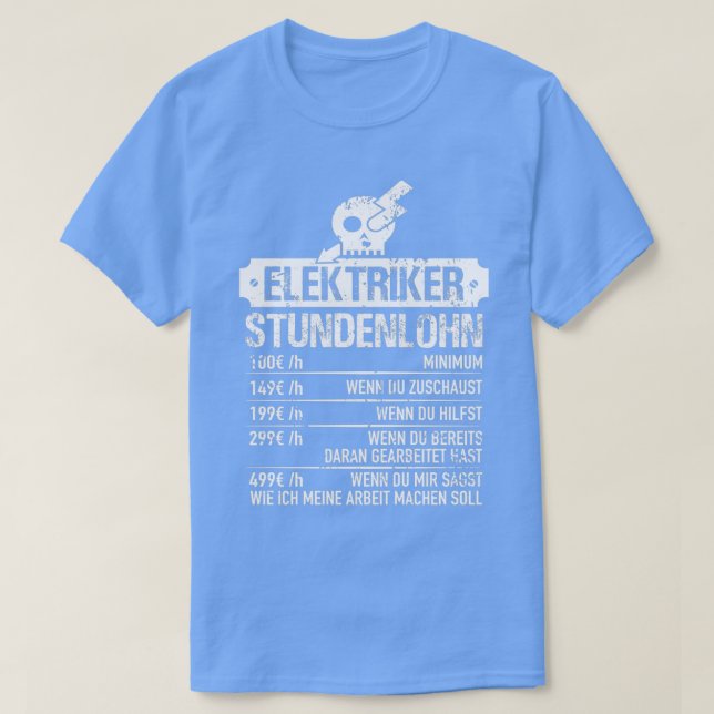 T-shirt Électricien Horaire Électricien MasterTShirt (Design devant)