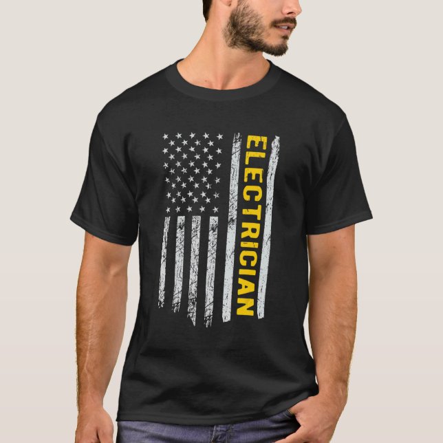 T-shirt Électricien nous drapeau (Devant)