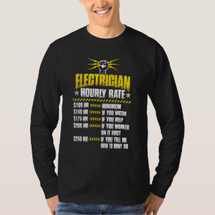 T-shirt Électricien Pour Hommes Électricien Taux Horaire