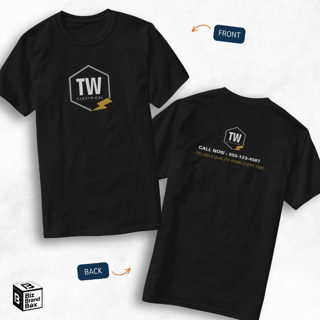 T-shirt Électricien Professionnel Logo Services Électrique (Professional Logo Electrician Electrical Services T-Shirt)
