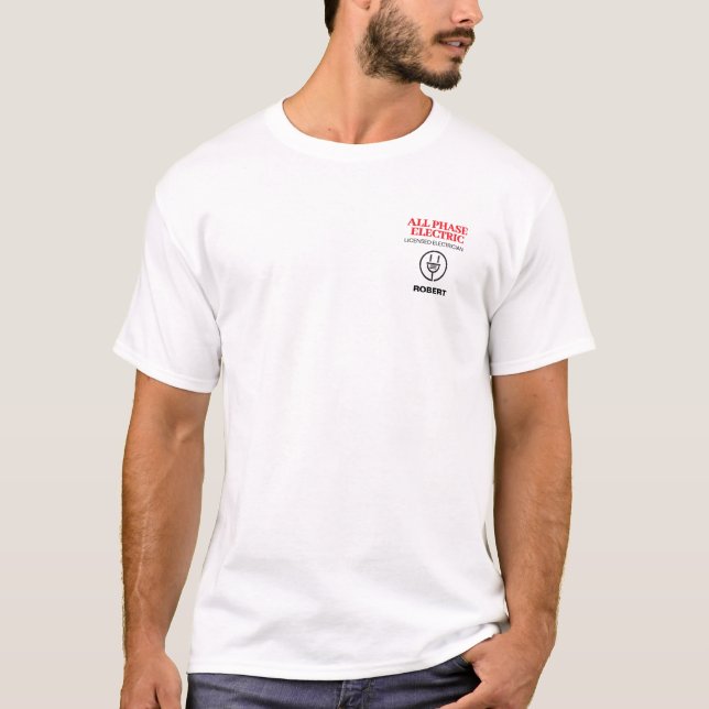 T-shirt Électricien Professionnel Publicité (Devant)
