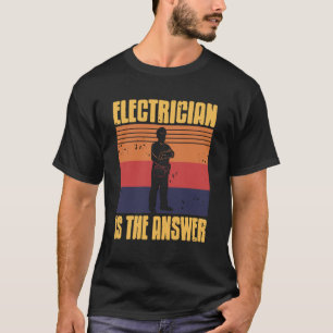 T-shirt Électricien Résout des Problèmes dans un Style Rét