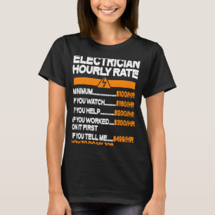 T-shirt Électricien Taux horaire Électricien