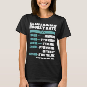 T-shirt Électricien Taux horaire Électricien