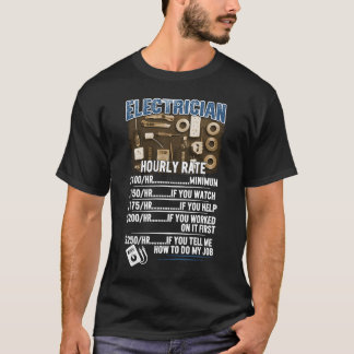 T-shirt Électricien Taux Horaire Lineman Pour Lui Hommes H
