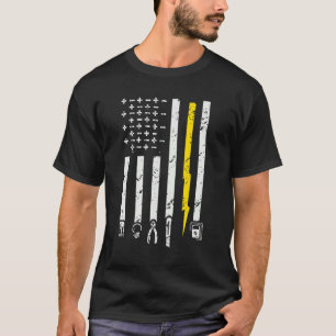 T-shirt Électricien US Drapeau Outils L