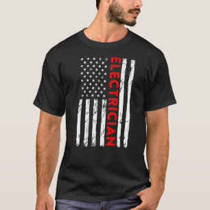 T-shirt Electricien Vintage Américain Drapeau Drapeau Funk