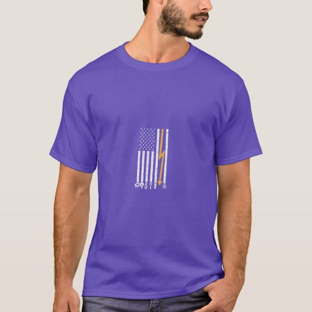 T-shirt Electriciens Drapeau Funny Electric Graphisme (Devant)
